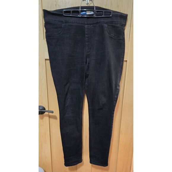 Old Navy Rockstar Super Skinny Jeggings Mid-Rise Adjustable Waist Size 16 Black - Picture 3 of 5